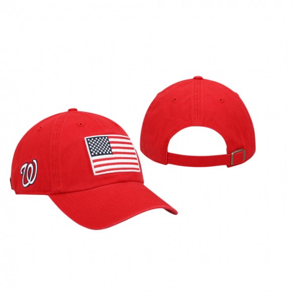 Washington Nationals Red Heritage Front Clean Up Adjustable Hat
