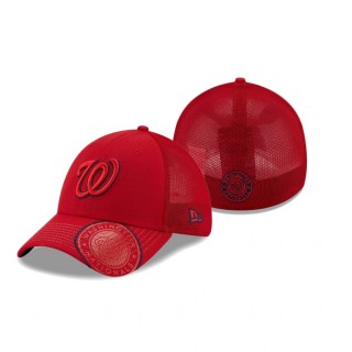 Nationals Red Pop Visor Mesh Back 39THIRTY Flex Hat