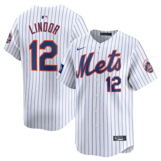 New York Mets Francisco Lindor White 2024 MLB World Tour London Series Home Limited Player Jersey