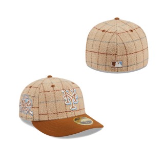 New York Mets Herringbone Check Low Profile Fitted Hat