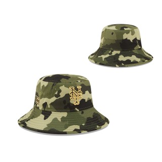New York Mets New Era Camo 2022 Armed Forces Day Bucket Hat