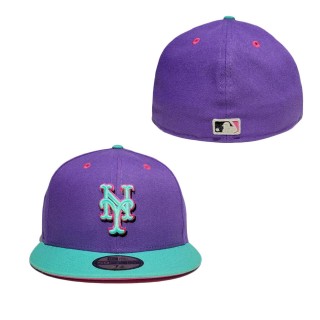 New York Mets Purple Teal Glow In The Dark 59FIFTY Fitted Hat