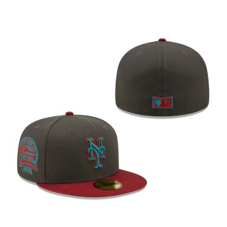 New York Mets Shea Stadium Titlewave 59FIFTY Fitted Hat Graphite Cardinal