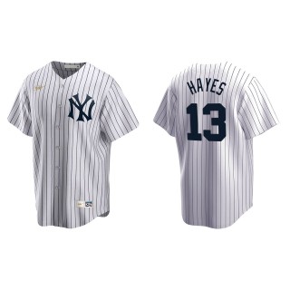 Men's New York Yankees Charlie Hayes White Cooperstown Collection Home Jersey