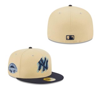 New York Yankees Cream Navy MLB NWE Illusion 59FIFTY Fitted Cap