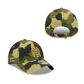 New York Yankees New Era Camo 2022 Armed Forces Day 9TWENTY Adjustable Hat