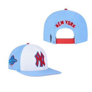 New York Yankees Pro Standard White Light Blue Blue Raspberry Ice Cream Drip Snapback Hat
