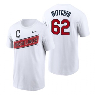 Nick Wittgren Indians 2021 Little League Classic White T-Shirt