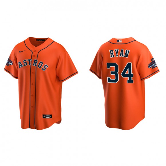 Nolan Ryan Houston Astros Orange 2022 World Series Champions Alternate Replica Jersey