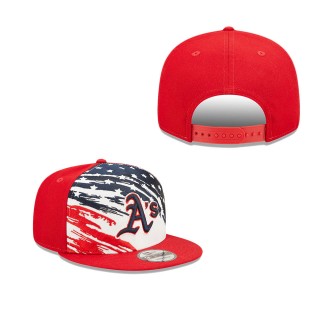 Men's Oakland Athletics Red 2022 4th of July Independence Day 9FIFTY Snapback Adjustable Hat