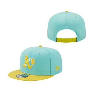 Oakland Athletics Spring Two-Tone 9FIFTY Snapback Hat Turquoise Yellow