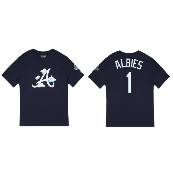 Ozzie Albies Atlanta Braves Navy Clouds T-Shirt