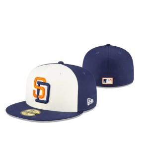 Padres White Navy Cooperstown Collection Hat