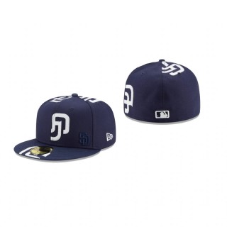 Padres Pieced Logo Navy 59FIFTY Fitted New Era Hat