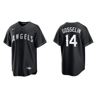 Men's Los Angeles Angels Phil Gosselin Black White Replica Official Jersey