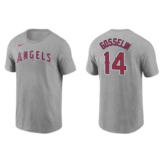 Men's Los Angeles Angels Phil Gosselin Gray Name & Number T-Shirt