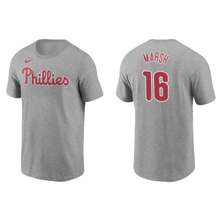 Philadelphia Phillies Brandon Marsh Gray Name Number T-Shirt