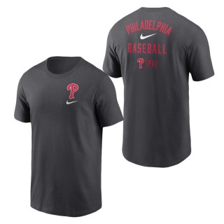 Philadelphia Phillies Charcoal Logo Sketch Bar T-Shirt