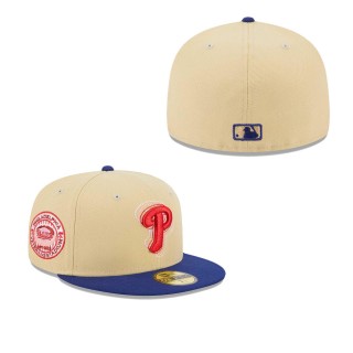 Philadelphia Phillies Cream Royal MLB NWE Illusion 59FIFTY Fitted Cap