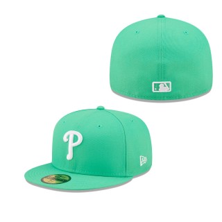 Men's Philadelphia Phillies Island Green Logo White 59FIFTY Fitted Hat