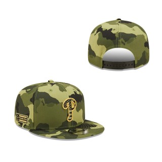 Philadelphia Phillies New Era Camo 2022 Armed Forces Day 9FIFTY Snapback Adjustable Hat
