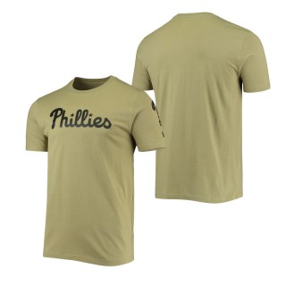 Philadelphia Phillies Olive Brushed Armed Forces T-Shirt