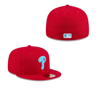 Philadelphia Phillies Red 2024 Father's Day 59FIFTY Fitted Hat