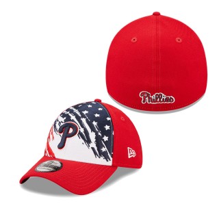 Men's Philadelphia Phillies Red 2022 4th of July Independence Day 39THIRTY Flex Hat