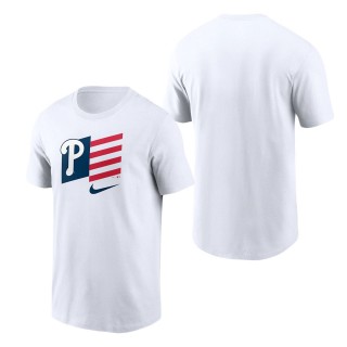 Men's Philadelphia Phillies Nike White Americana Flag T-Shirt