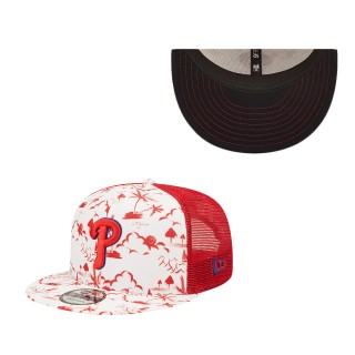 Men's Philadelphia Phillies White Red Vacay Trucker 9FIFTY Snapback Hat