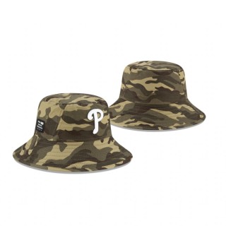 Philadelphia Phillies Camo 2021 Armed Forces Day Bucket Hat