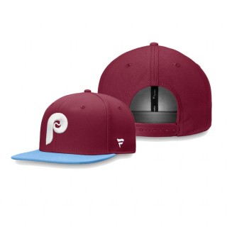 Philadelphia Phillies Burgundy Light Blue Cooperstown Collection Core Snapback Hat