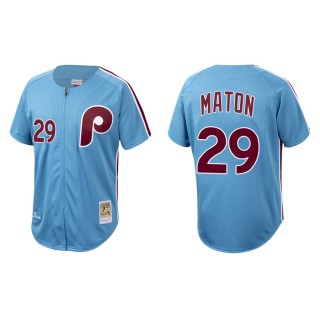 Philadelphia Phillies Nick Maton Light Blue Authentic Cooperstown Collection Jersey