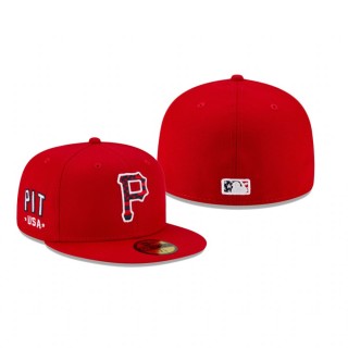 Pirates Red 4th of July 59FIFTY Fitted Hat