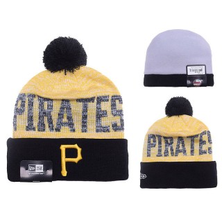 Male Pittsburgh Pirates Gold Craze Cuffed Knit Hat With Pom