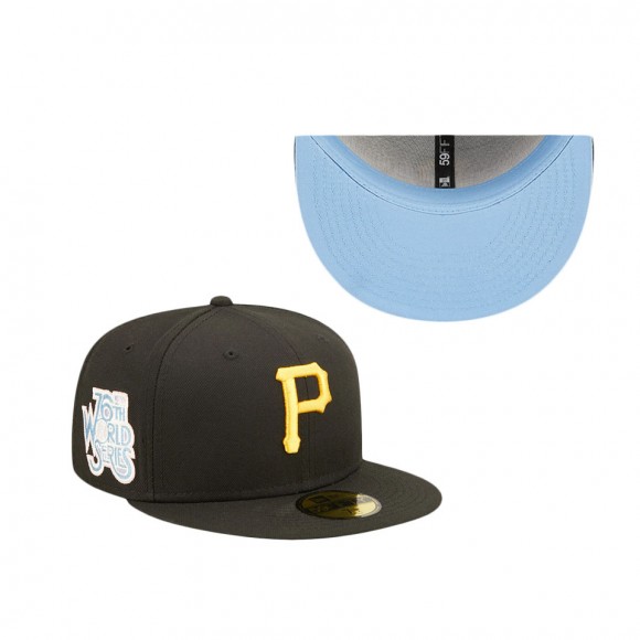 Men's Pittsburgh Pirates Black Pop Sweatband Undervisor 76th MLB World Series Cooperstown Collection 59FIFTY Fitted Hat