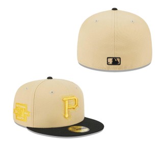 Pittsburgh Pirates Cream Black MLB NWE Illusion 59FIFTY Fitted Cap