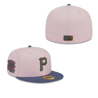Pittsburgh Pirates Pink Blue Olive Undervisor 59FIFTY Fitted Hat