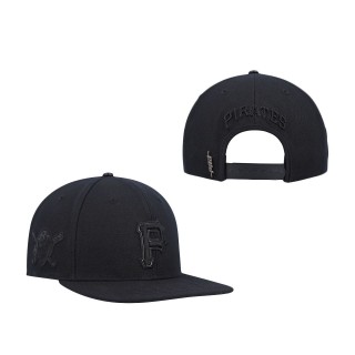 Pittsburgh Pirates Pro Standard Black Triple Black Wool Snapback Hat