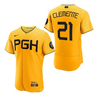 Pittsburgh Pirates Roberto Clemente Gold City Connect Authentic Player Jersey