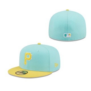 Men's Pittsburgh Pirates Turquoise Yellow Spring Color Pack Two-Tone 59FIFTY Fitted Hat