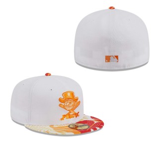 Pittsburgh Pirates White Orange Flamingo 59FIFTY Fitted Hat