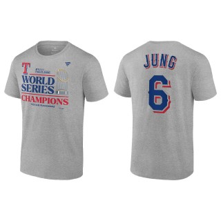 Rangers Josh Jung Gray 2023 World Series Champions T-Shirt