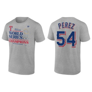 Rangers Martin Perez Gray 2023 World Series Champions T-Shirt