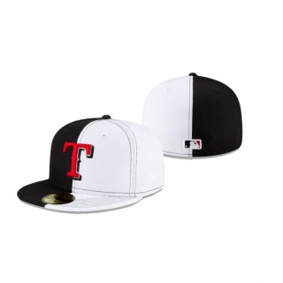 Rangers Split Crown Black White 59Fifty Fitted Hat