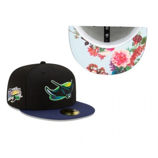 Rays Black Floral Under Visor 1973 World Series Replica 59FIFTY Hat
