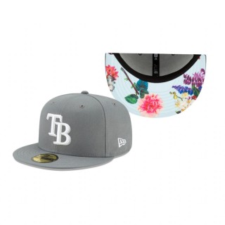 Rays Floral Undervisor Gray 59FIFTY Fitted Cap