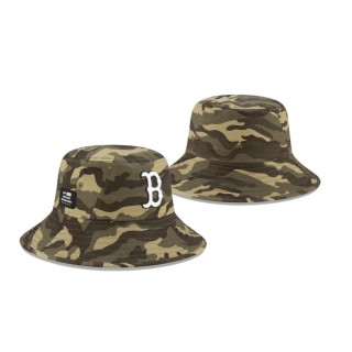 Boston Red Sox Camo 2021 Armed Forces Day Bucket Hat