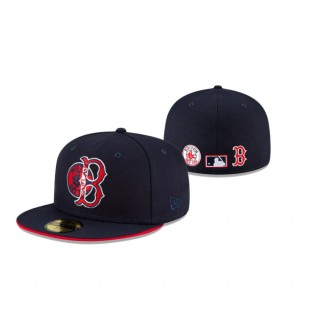 Red Sox Navy Double Logo 59Fifty Fitted Hat