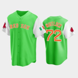 Men's Boston Red Sox #72 Garrett Whitlock 2022 Irish Heritage Green Replica Jersey